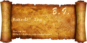 Bakró Iza névjegykártya